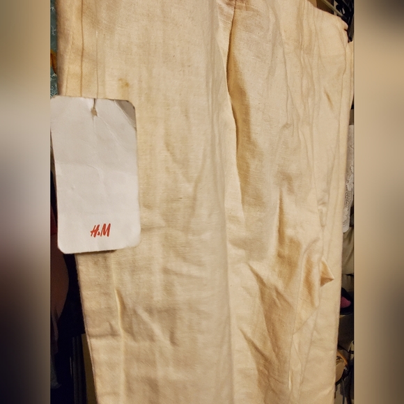 NWT pale pink embroidered linen pants - Picture 2 of 6